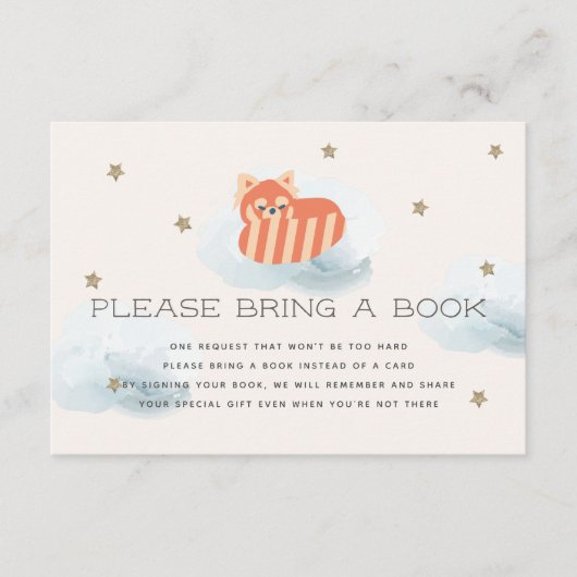 Stars & Clouds Red Panda Neem een boekenkaart mee Informatiekaartje (Voorkant)