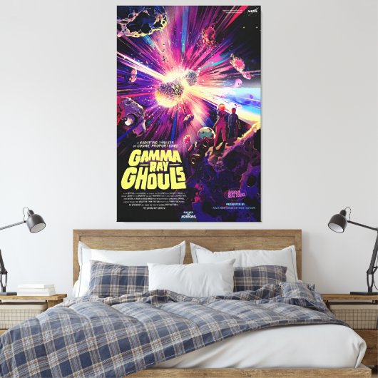 Stars Collision Rainbow Explosion Canvas Afdruk (Insitu (Slaapkamer))