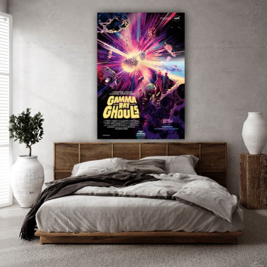 Stars Collision Rainbow Explosion Canvas Afdruk