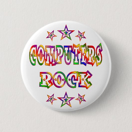 Stars Computers Rock Ronde Button 5,7 Cm (Voorkant)