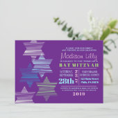 STARS CONNECTING Bat Mitzvah Invitation Kaart (Staand voorkant)