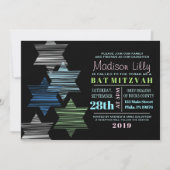 STARS CONNECTING Bat Mitzvah Invitation Kaart (Voorkant)