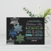 STARS CONNECTING Bat Mitzvah Invitation Kaart (Staand voorkant)