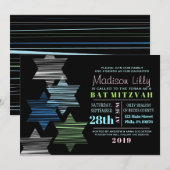 STARS CONNECTING Bat Mitzvah Invitation Kaart (Voorkant / Achterkant)