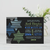 STARS CONNECTION Bar Bat Mitzvah Invitation Kaart (Staand voorkant)