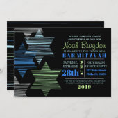 STARS CONNECTION Bar Bat Mitzvah Invitation Kaart (Voorkant / Achterkant)