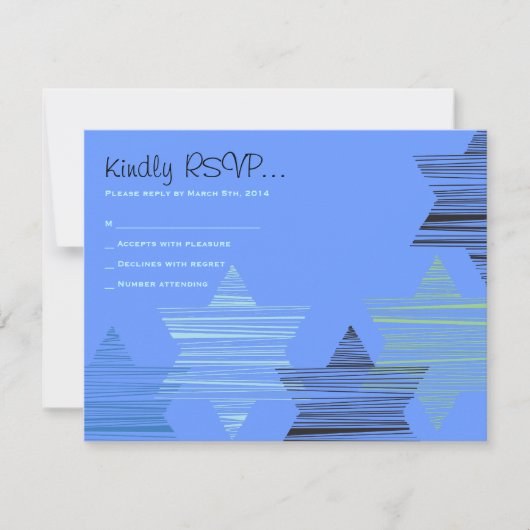 STARS CONNECTION Bar Bat Mitzvah Reception Card Kaart (Voorkant)