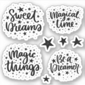 Stars & Constellations Sweet Dreams Gezegden Sticker (Voorkant)