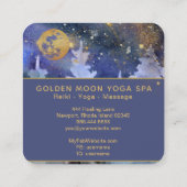 *~* Stars Cosmos Gold Moon Glitter Pine Trees Vierkante Visitekaartje (Achterkant)