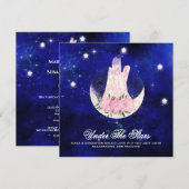 *~* STARS CRYSTAL MOON Website RSVP AR14 Huwelijk Kaart (Voorkant / Achterkant)