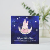*~* STARS CRYSTAL MOON Website RSVP AR14 Huwelijk Kaart (Staand voorkant)