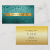 Stars Deep Green Golden Stripes Vip Glam Visitekaartje (Voorkant / Achterkant)