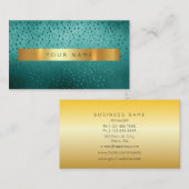 Stars Deep Green Golden Stripes Vip Glam Visitekaartje (Voorkant / Achterkant)