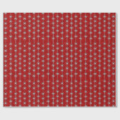 Stars Diamond Silver Red Feestdagen Winter Velvet Cadeaupapier (Vlak)