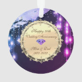 Stars Diamonds 50th Wedding Jubileum Ornament (achterkant)