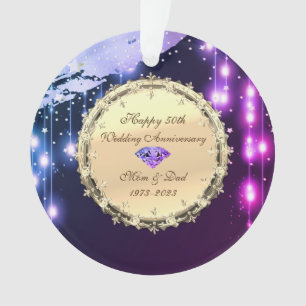 Stars Diamonds 50th Wedding Jubileum Ornament