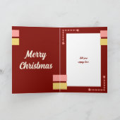 Stars en baubles kerst knuffels goud en Bourgogne Feestdagen Kaart (Binnen)