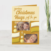 Stars en baubles kerst met goud en crème feestdagen kaart (Voorkant)