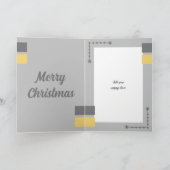 Stars en baubles kerst met goud en grijs feestdagen kaart (Binnen)