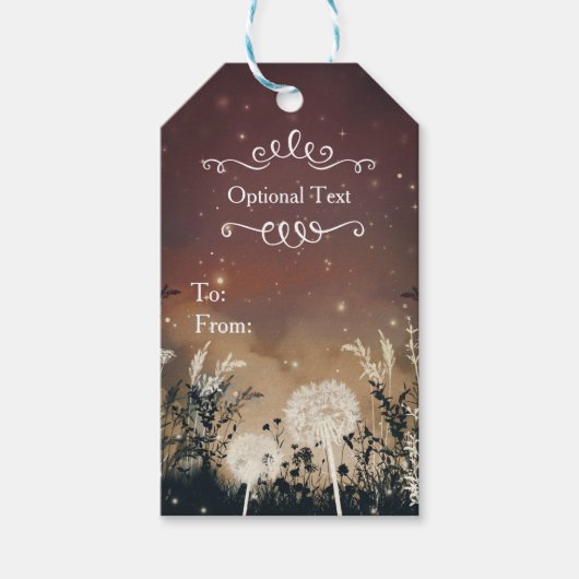 Stars en bruiloft in het Rustic Night Sky Cadeaulabel (Voorkant)