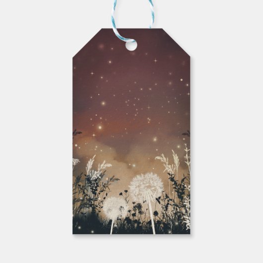 Stars en bruiloft in het Rustic Night Sky Cadeaulabel (Achterkant)