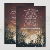 Stars en bruiloft in het Rustic Night Sky Kaart (Voorkant / Achterkant)