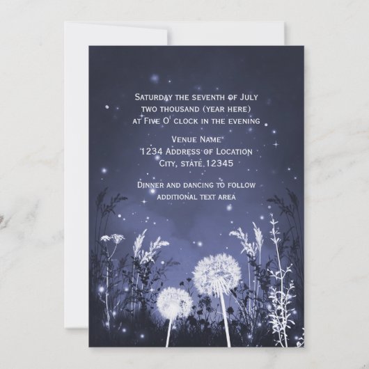 Stars en bruiloft van Twilight Sky Kaart (Achterkant)