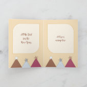 Stars en bubels maken kerstfoto's bruin feestdagen kaart (Binnen)