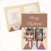 Stars en bubels maken kerstfoto's bruin feestdagen kaart