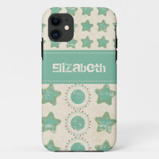 Stars en cirkels met specifieke naam iPhone 11 hoesje