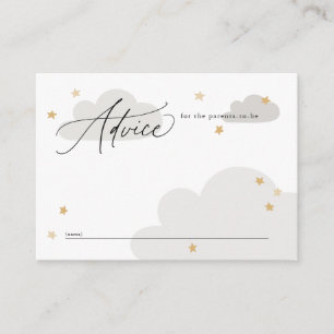Stars en Clouds Grey Baby shower Advieze Informatiekaartje