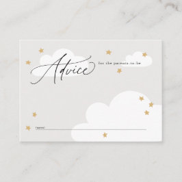 Stars en Clouds neutraal advies grijs Baby shower Informatiekaartje