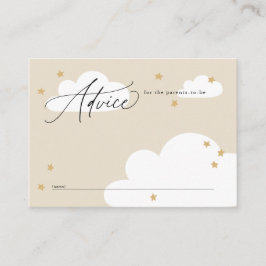 Stars en Clouds neutraal advies over beige Baby sh Informatiekaartje