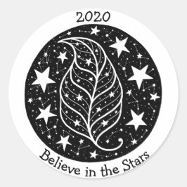 Stars en constellaties Natuur B/W Ronde Sticker