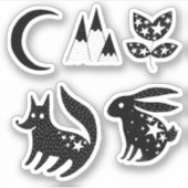 Stars en constellaties Wolf Rabbit Collectie Sticker (Voorkant)