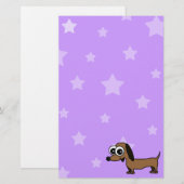 Stars en Dachshund Stationery Briefpapier (Voorkant / Achterkant)