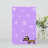 Stars en Dachshund Stationery Briefpapier (Staand voorkant)