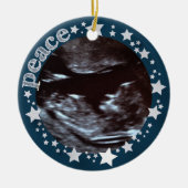 Stars en Joy. Sonogram First Kerstversiering Keramisch Ornament (Voorkant)