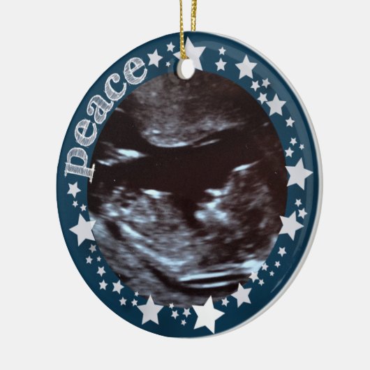 Stars en Joy. Sonogram First Kerstversiering Keramisch Ornament (Links)
