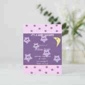 Stars en Moon Baby shower Invitation Kaart (Staand voorkant)