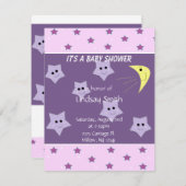 Stars en Moon Baby shower Invitation Kaart (Voorkant / Achterkant)