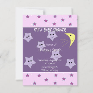 Stars en Moon Baby shower Invitation Kaart