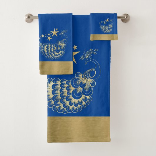 Stars en Peacock Towel Set Bad Handdoek (Insitu)