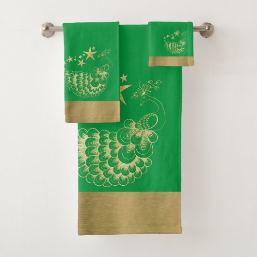 Stars en Peacock Towel Set Bad Handdoek (Insitu)