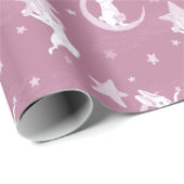 Stars en pekel op roze cadeaupapier (Rol Hoek)