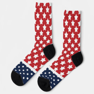 Stars en Polka Dots Red White Blue Sokken