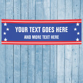 Stars en strepen 4 juli met aangepaste tekst spandoek