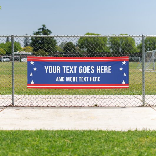 Stars en strepen 4 juli met aangepaste tekst spandoek (Insitu)