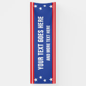 Stars en strepen 4 juli met aangepaste tekst spandoek (Verticaal)