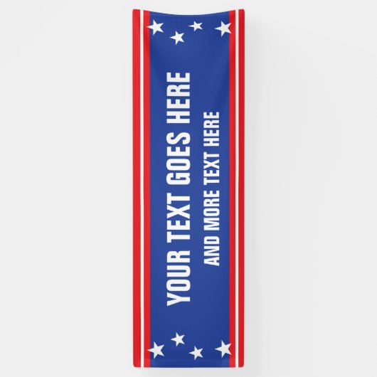 Stars en strepen 4 juli met aangepaste tekst spandoek (Verticaal)